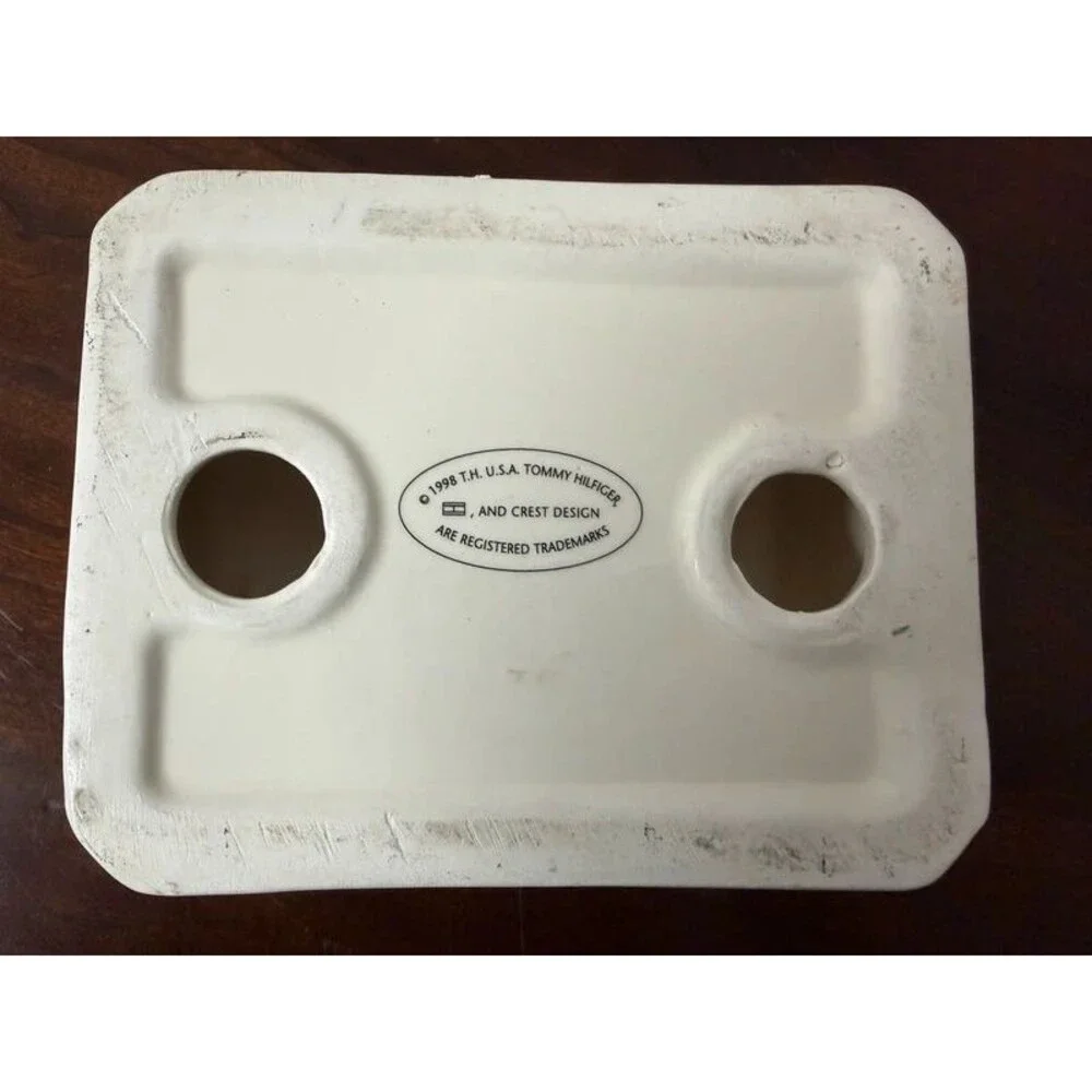 Vintage 1998 Tommy Hilfiger Ceramic Soap Dish Preppy Bathroom Decor